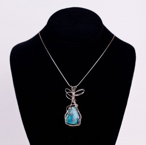 Craftsman created sterling silver wire wrapped pendant